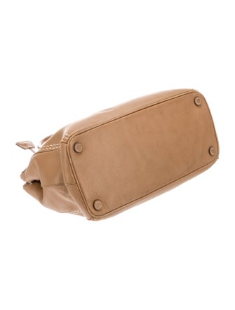 Prada Enameled Metal Triangle Galleria Double Zip Large