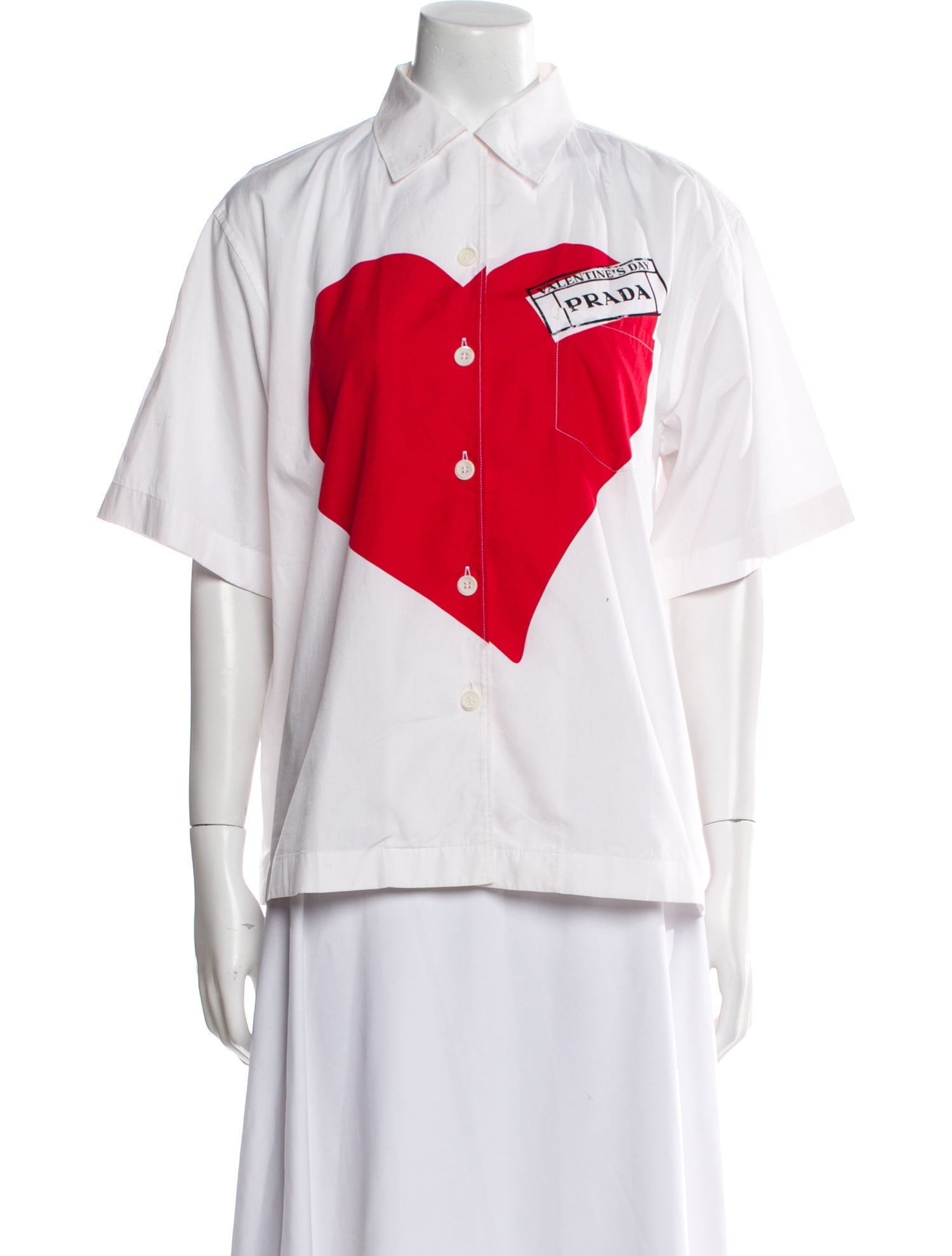 Prada 2019 Graphic Print Button-Up Top