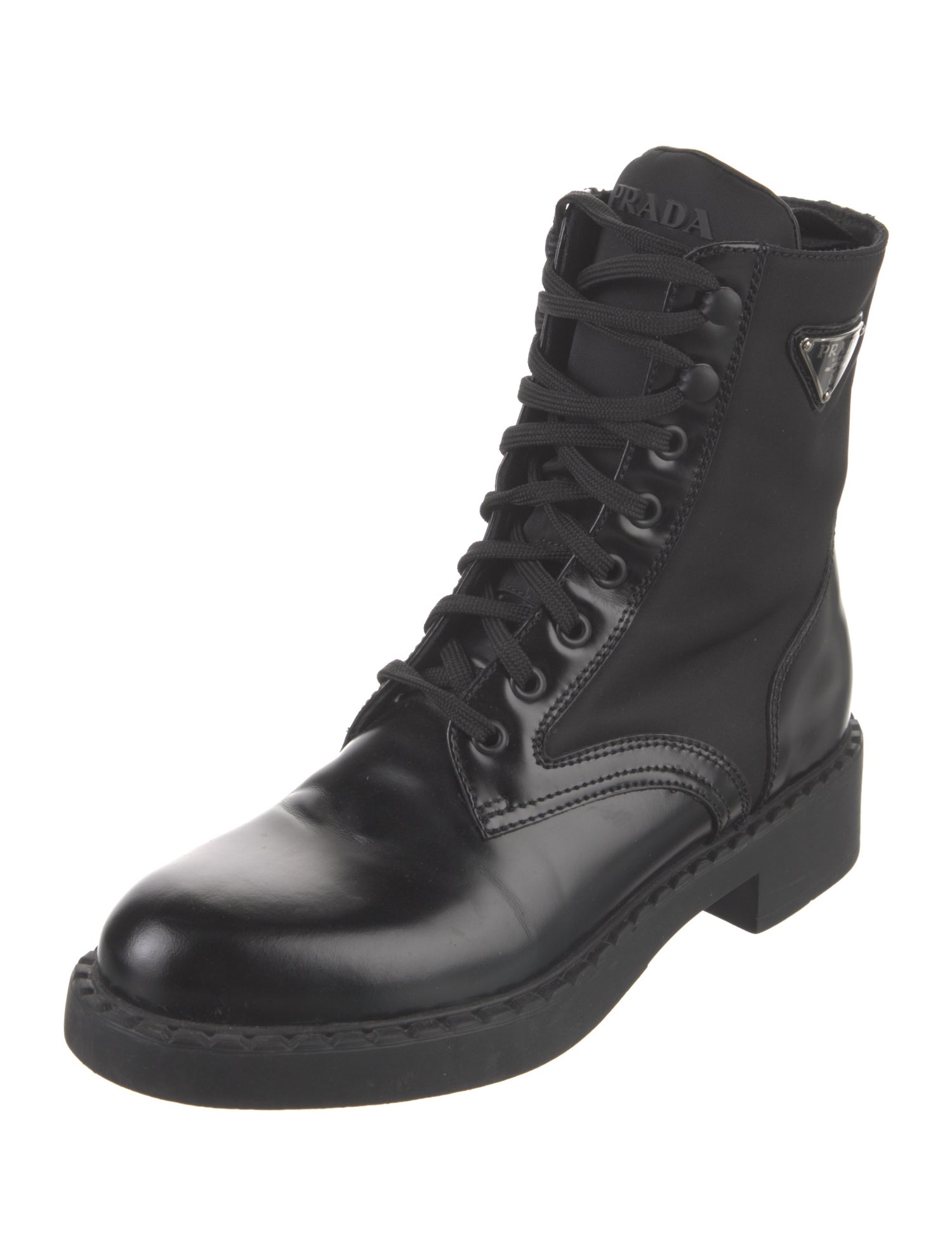 Prada Leather Combat Boots