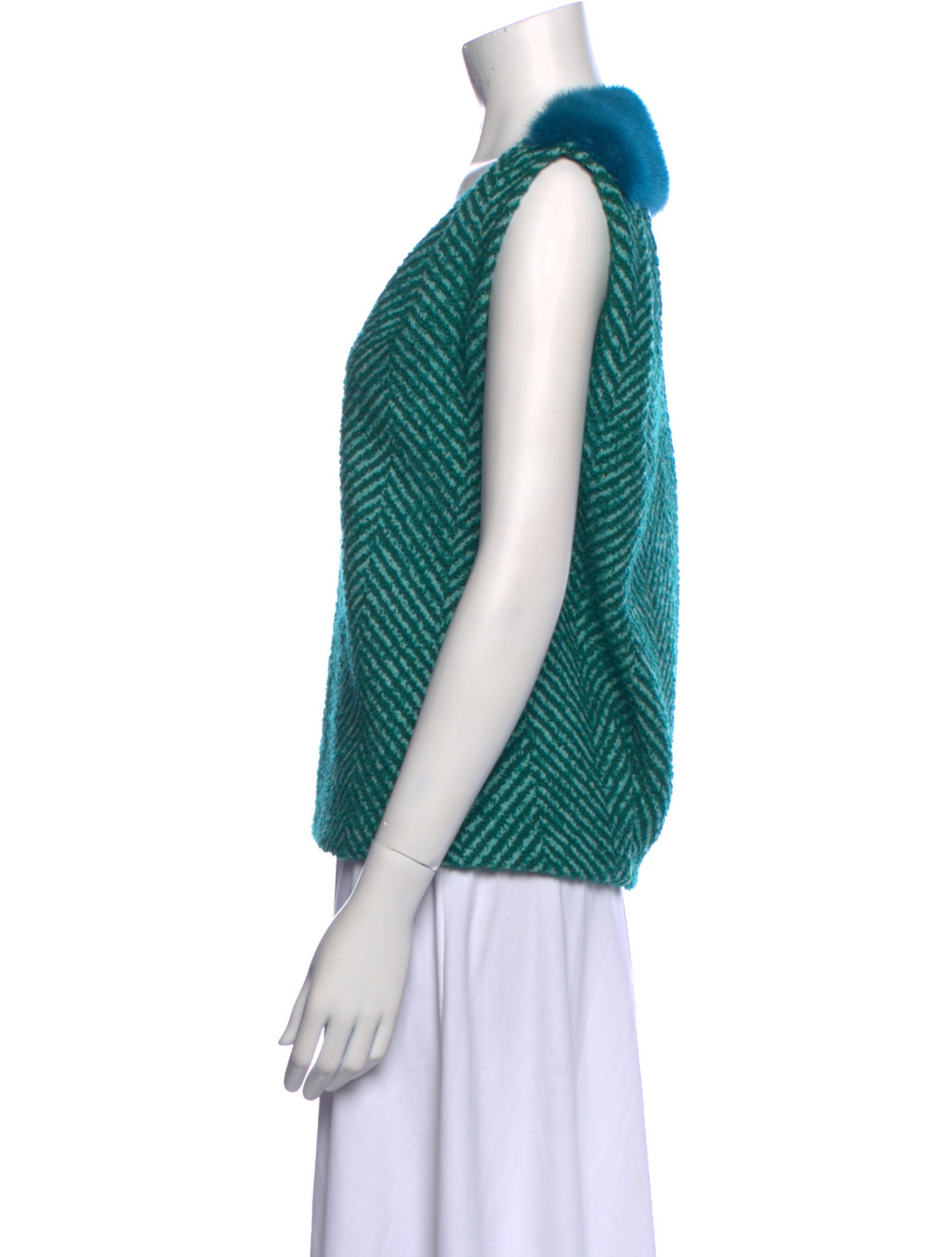 Prada 2015 Mink Fur Trimmed Top