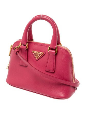 Prada Enameled Metal Triangle Promenade Mini