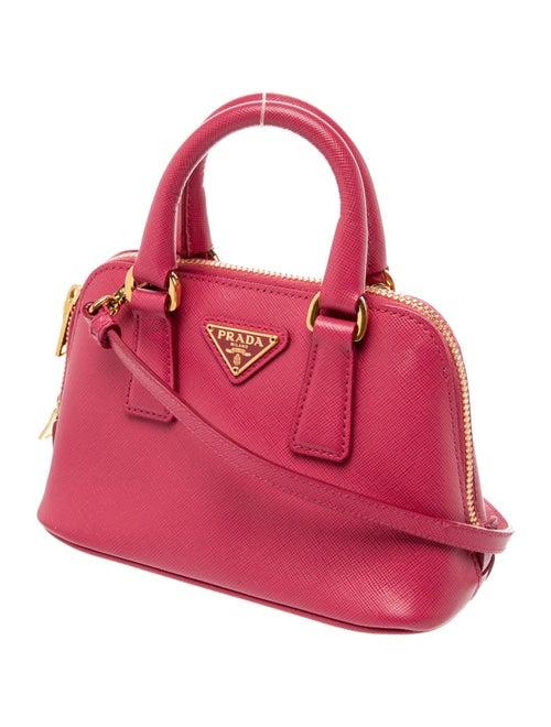 Prada Enameled Metal Triangle Promenade Mini