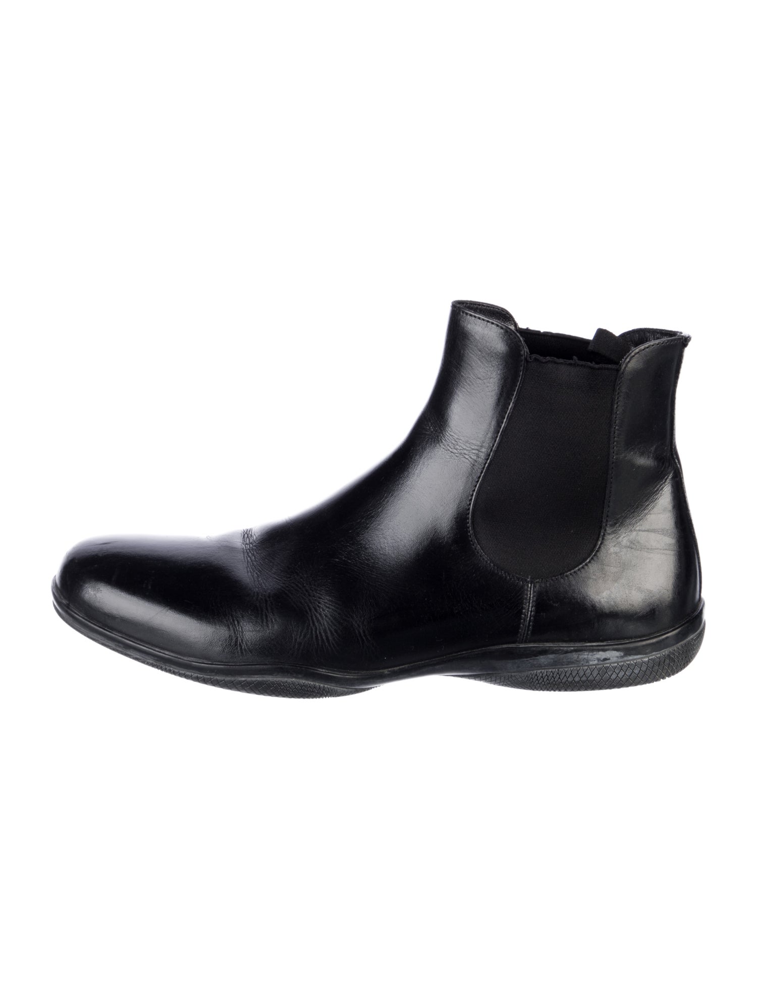 Prada Sport Leather Chelsea Boots