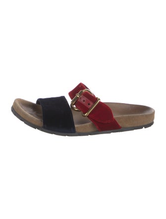 Prada Velvet Colorblock Pattern Slides