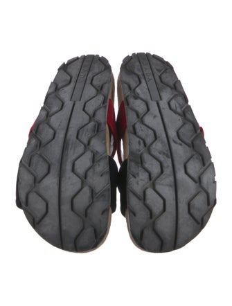 Prada Velvet Colorblock Pattern Slides