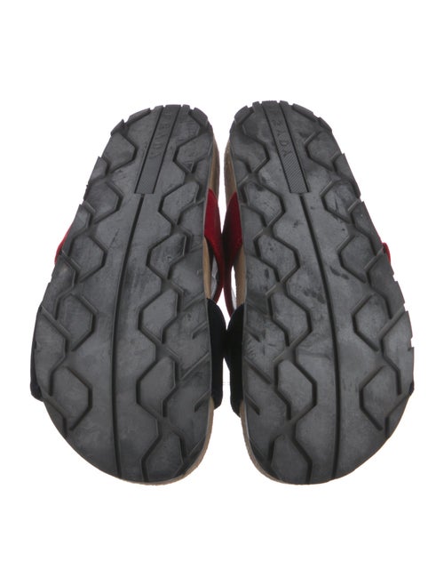 Prada Velvet Colorblock Pattern Slides