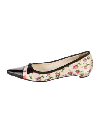 Prada Satin Floral Print Ballet Flats