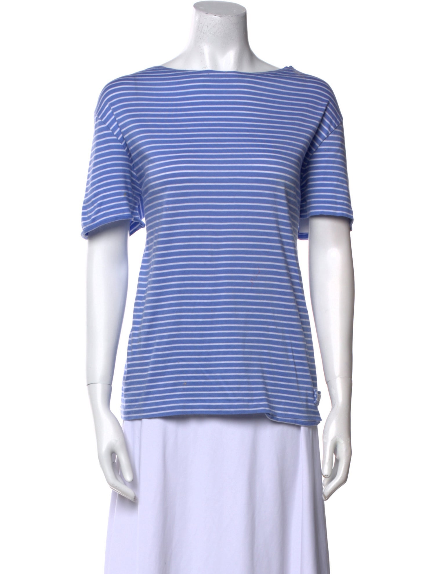 Prada Striped Bateau Neckline T-Shirt