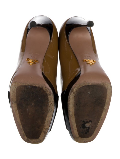 Prada Patent Leather Cutout Accent Pumps