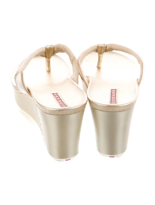 Prada Sport Leather Trim Embellishment Slingback Sandals