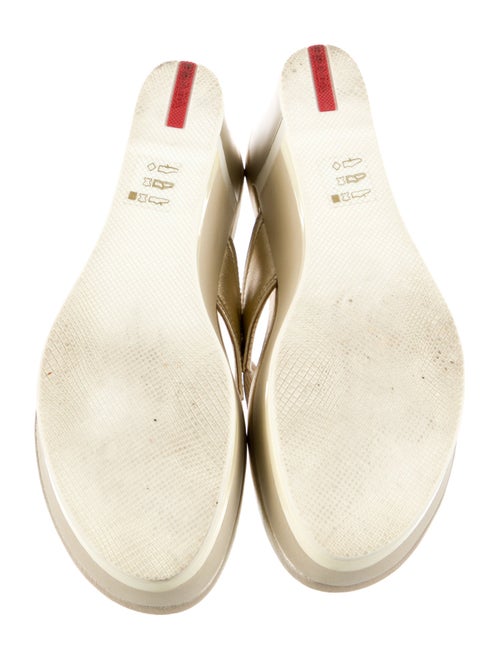 Prada Sport Leather Trim Embellishment Slingback Sandals