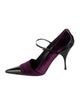 Prada Velvet Leather Trim Embellishment Pumps
