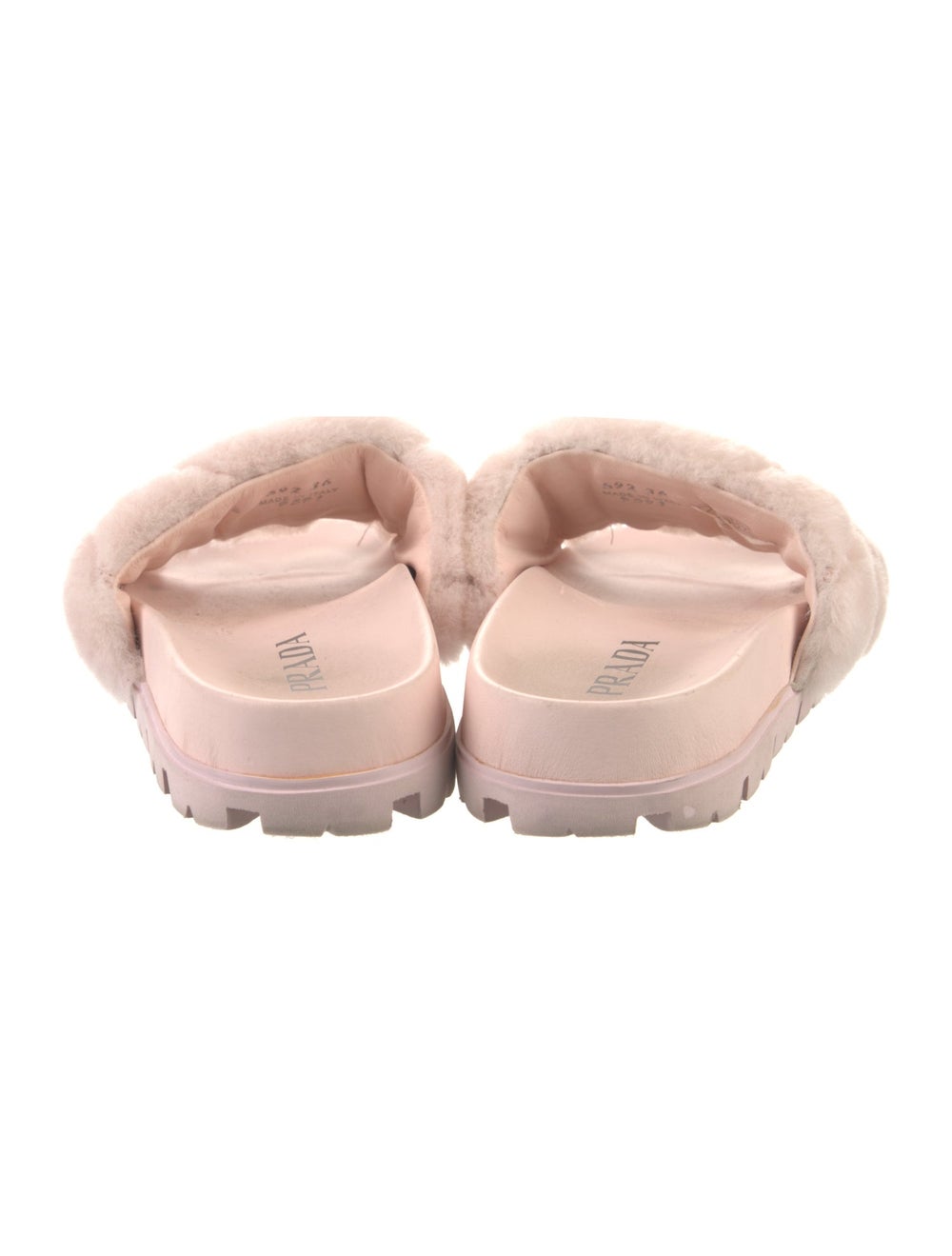 Prada Shearling Slides Pink Crossover Straps - image 4