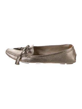 Prada Leather Tassel Accents Ballet Flats
