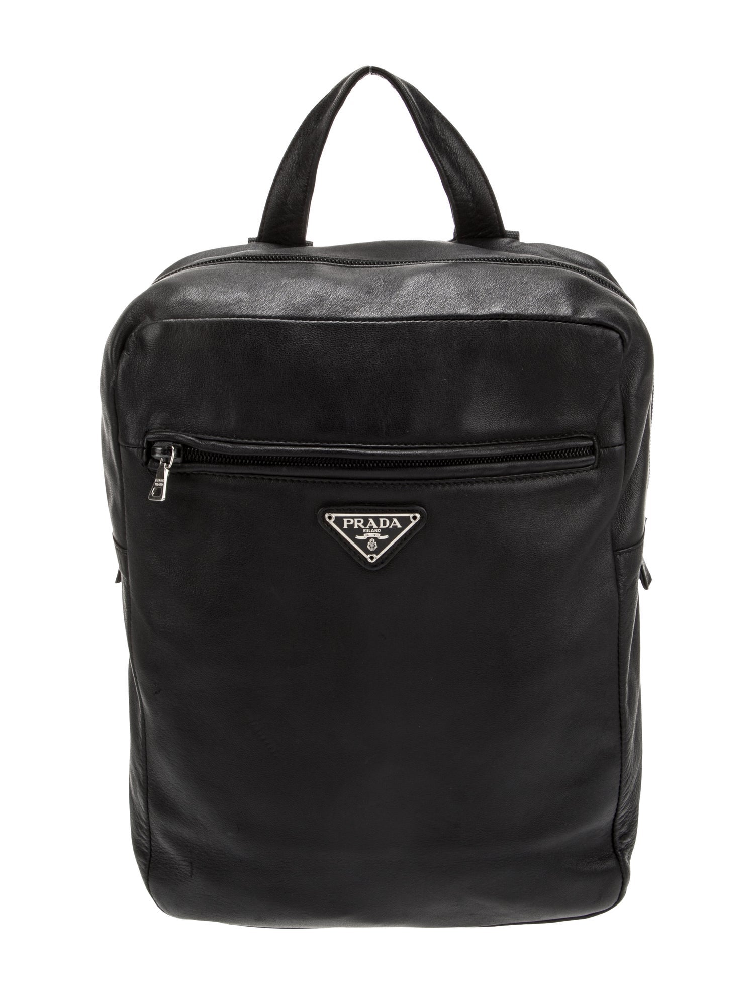 Prada Enameled Metal Triangle Backpack Vintage
