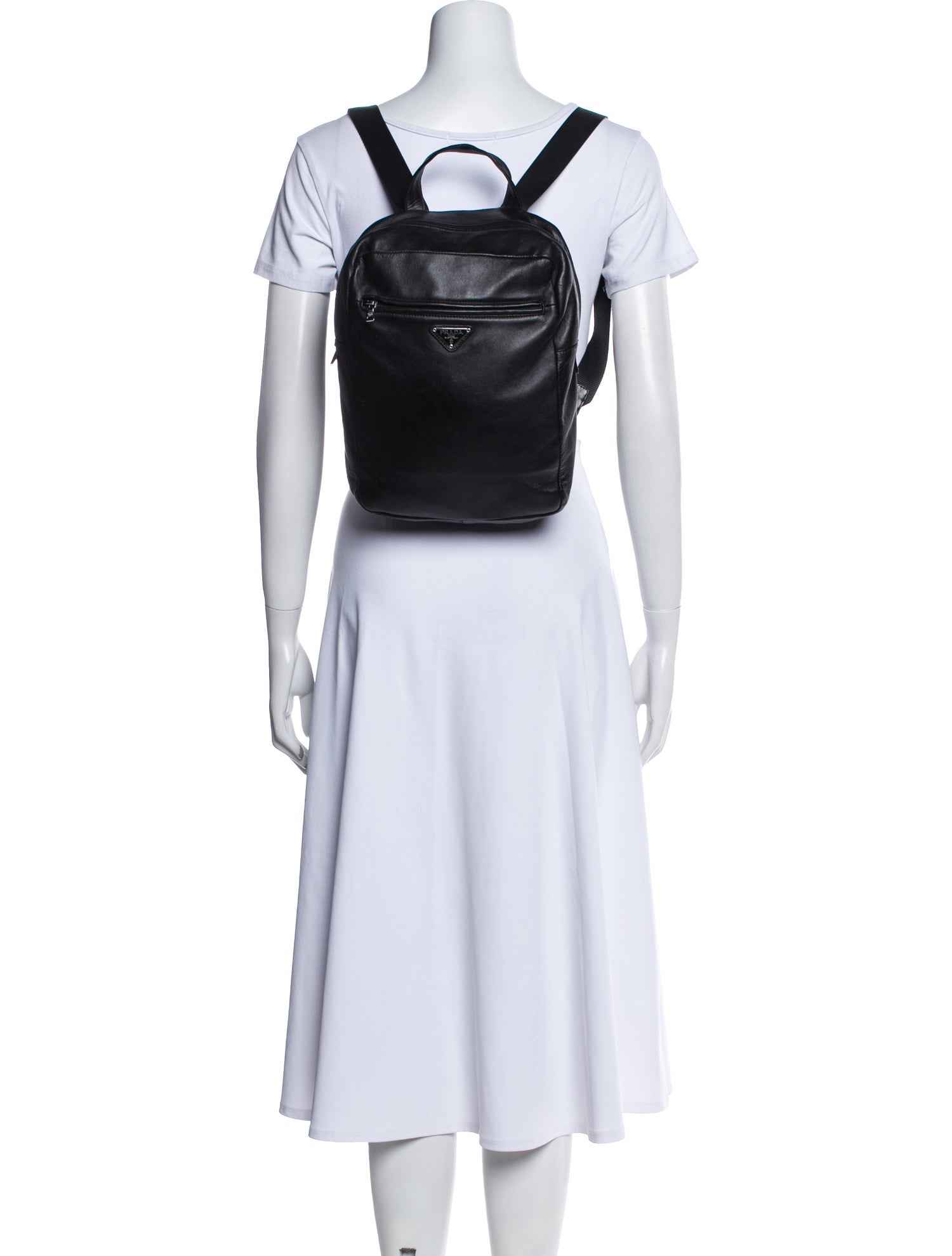 Prada Enameled Metal Triangle Backpack Vintage