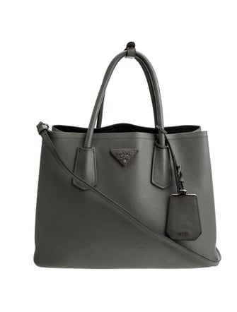 Prada Saffiano Cuir Leather Double Bag Medium
