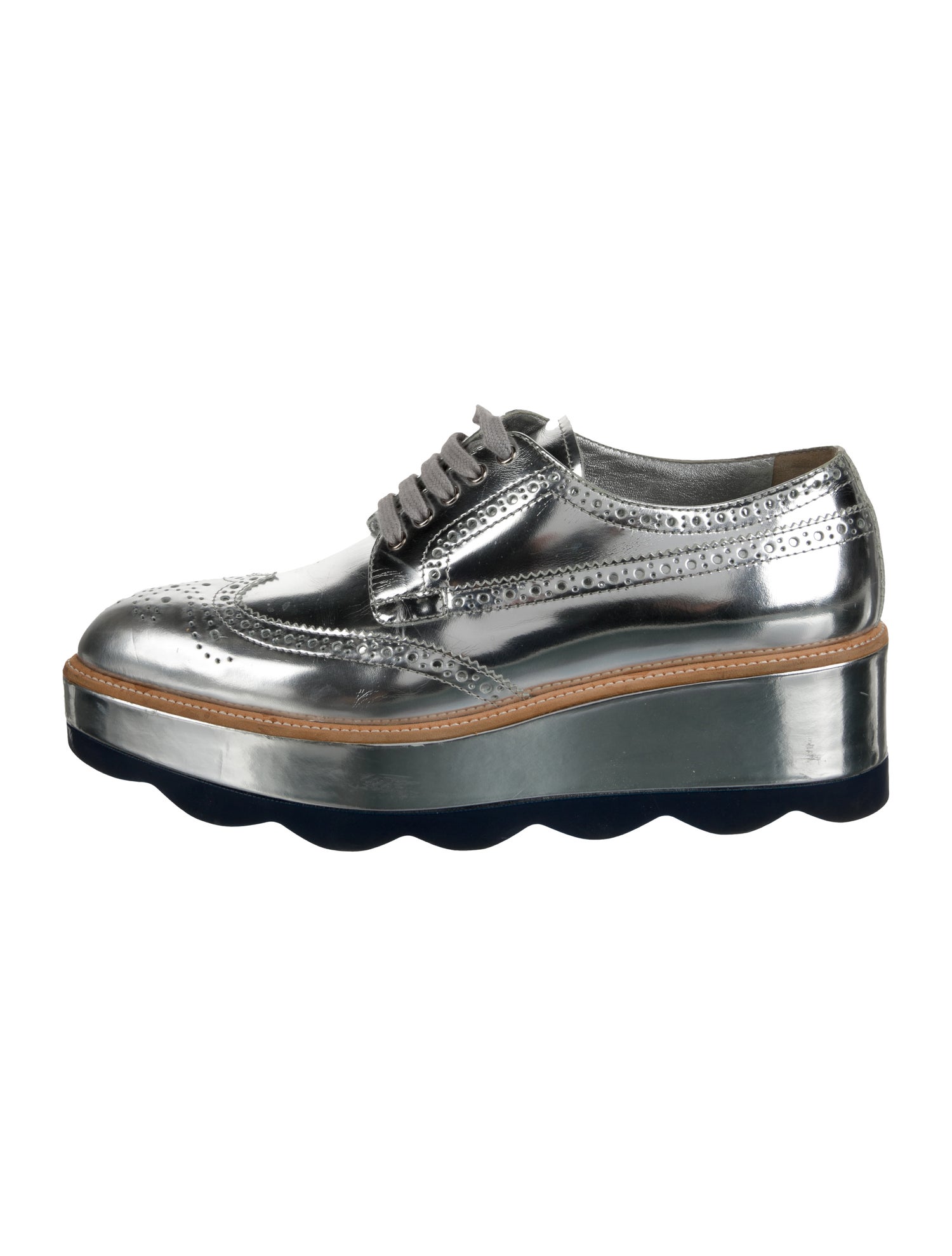 Prada Patent Leather Striped Oxfords