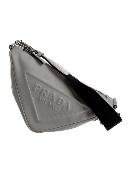 Prada Enameled Metal Triangle Triangle