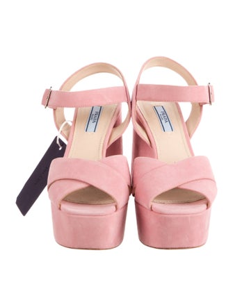 Prada Suede Cutout Accent Slingback Sandals