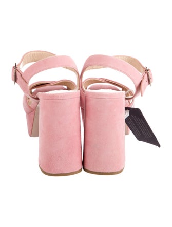 Prada Suede Cutout Accent Slingback Sandals