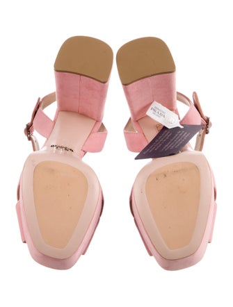 Prada Suede Cutout Accent Slingback Sandals