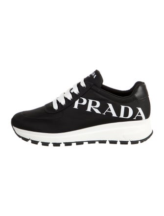 Prada Nylon Graphic Print Sneakers