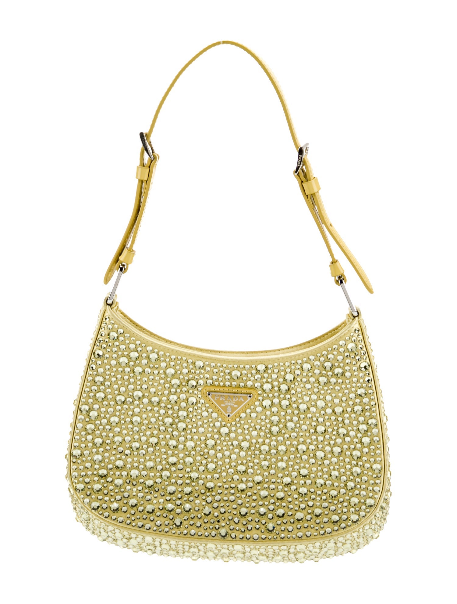 Prada Enameled Metal Triangle Cleo