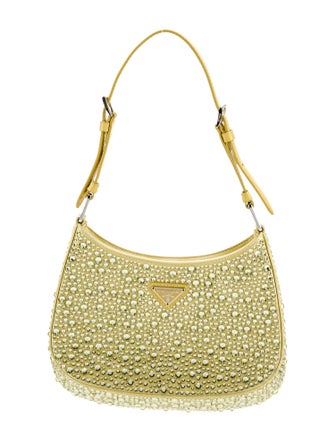 Prada Enameled Metal Triangle Cleo