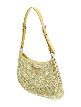 Prada Enameled Metal Triangle Cleo