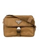 Prada Enameled Metal Triangle Messenger Bag