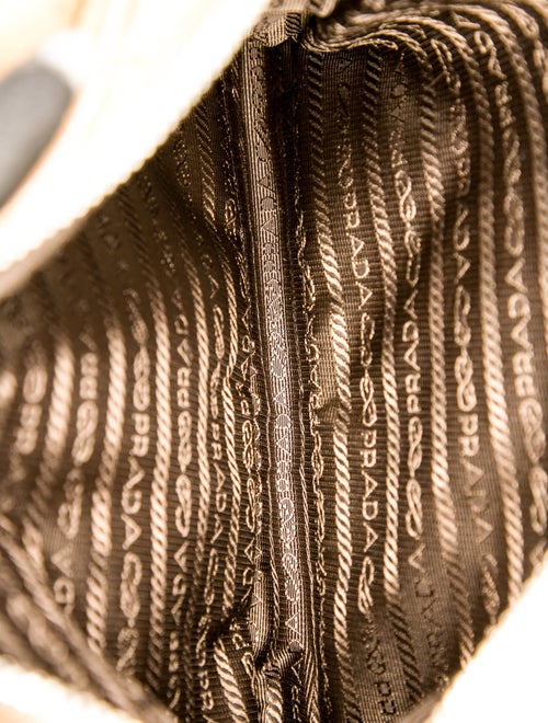 Prada Enameled Metal Triangle Messenger Bag