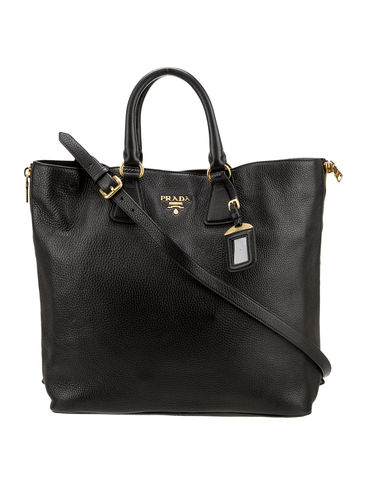 Prada Enameled Metal Triangle Galleria