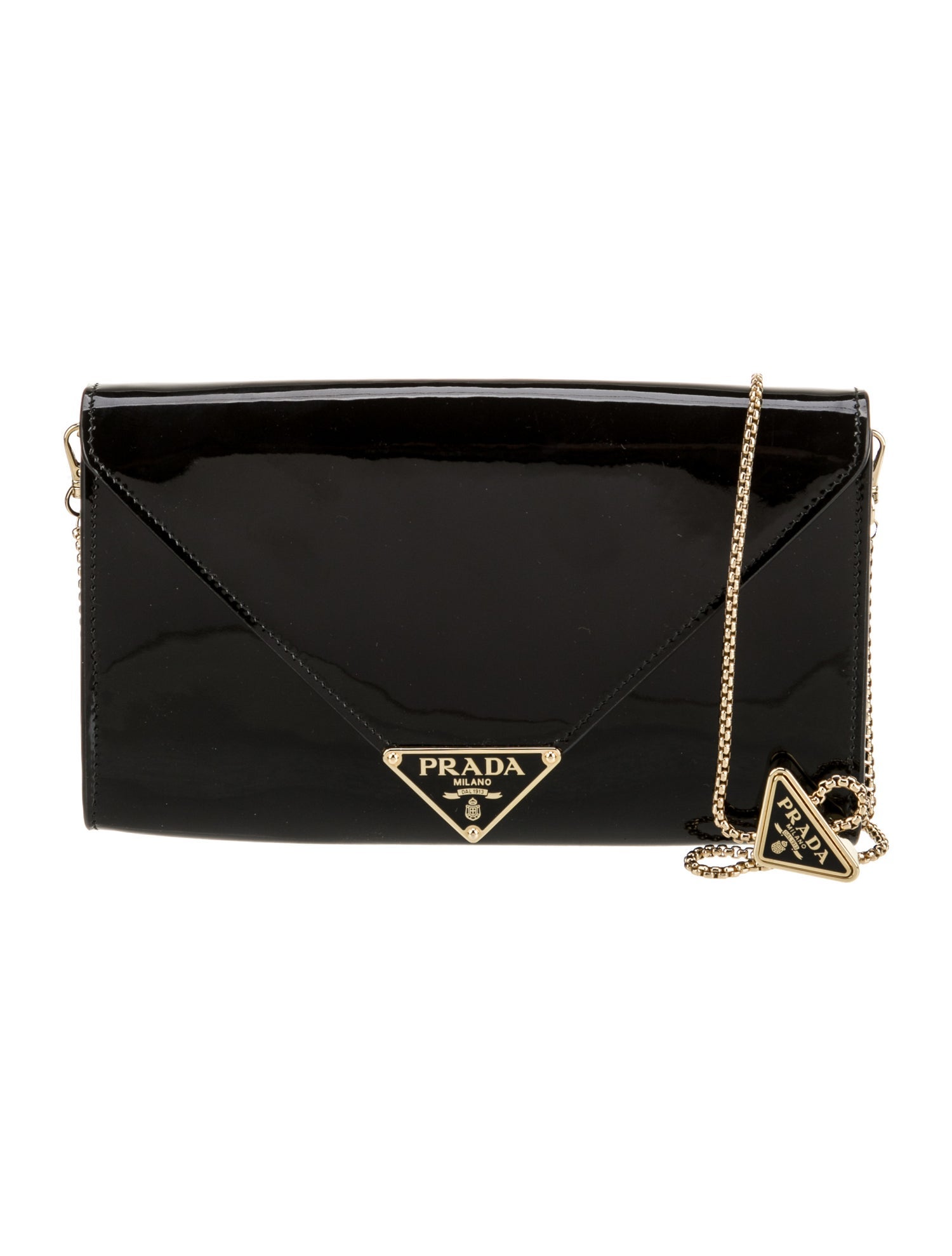 Prada Enameled Metal Triangle Triangle 2024