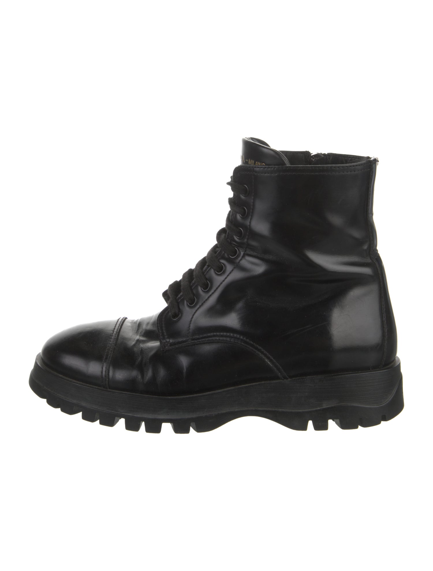 Prada Leather Combat Boots