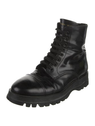 Prada Leather Combat Boots