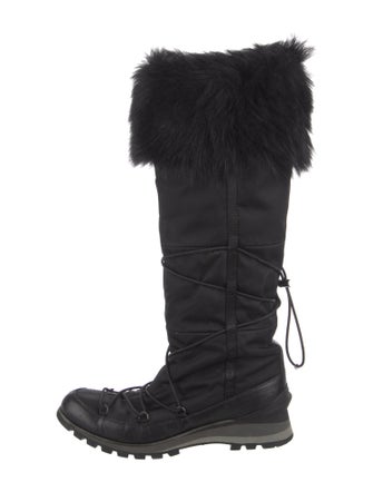 Prada Sport Faux Fur Trim Boots