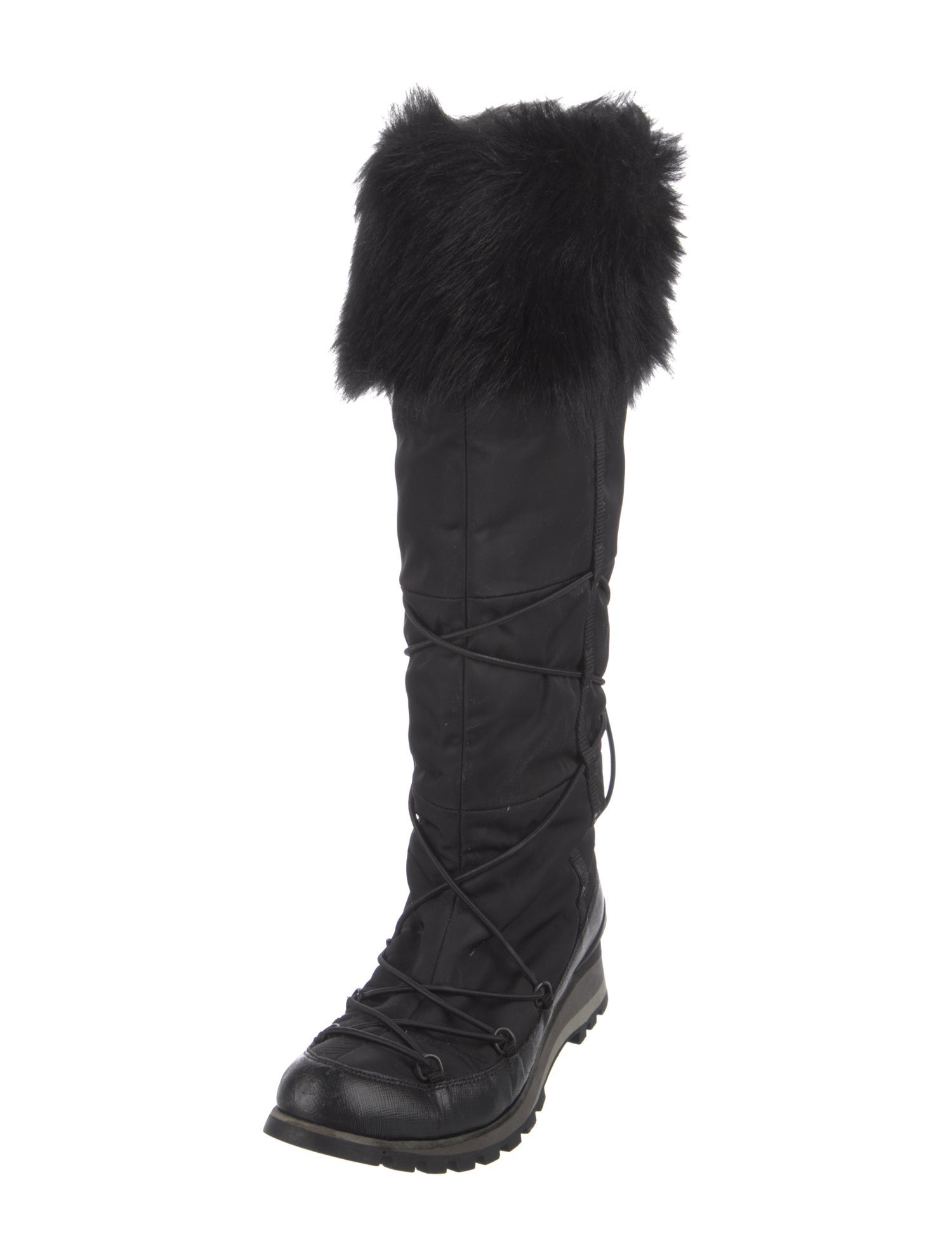 Prada Sport Faux Fur Trim Boots