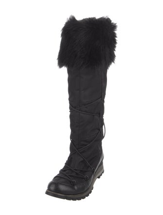 Prada Sport Faux Fur Trim Boots