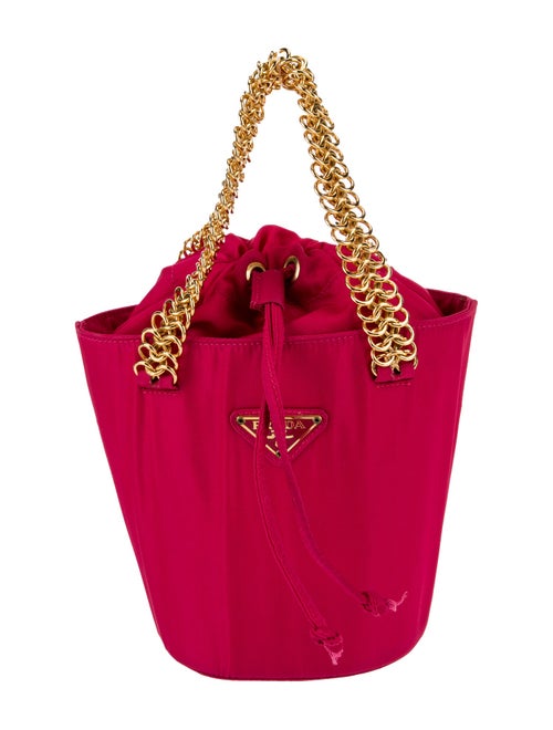 Prada Enameled Metal Triangle Top Handle Bag