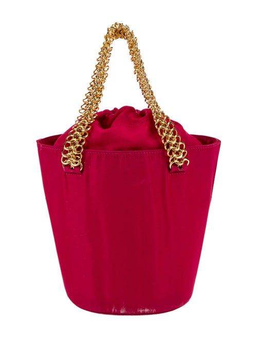 Prada Enameled Metal Triangle Top Handle Bag