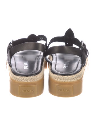 Prada Leather Braided Accents Espadrilles
