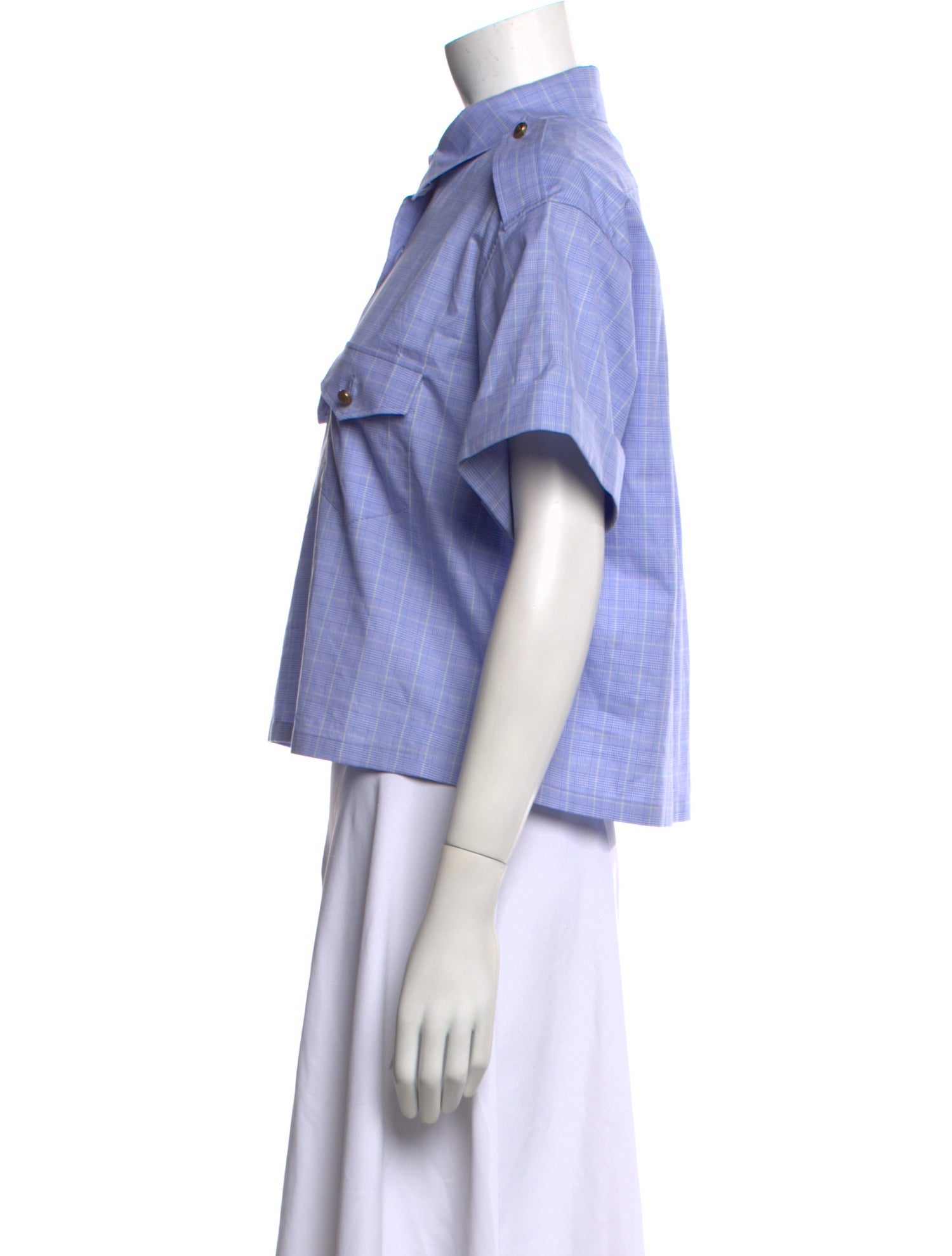 Prada 2024 Short Sleeve Button-Up Top