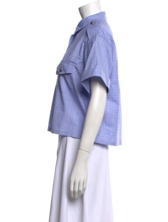 Prada 2024 Short Sleeve Button-Up Top