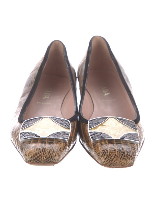 Prada Lizard Animal Print Ballet Flats