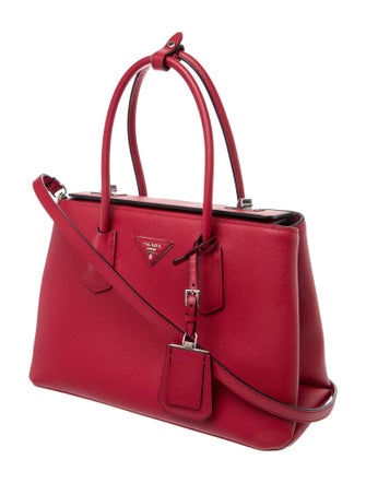 Prada Enameled Metal Triangle Turnlock Twin