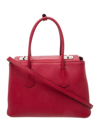 Prada Enameled Metal Triangle Turnlock Twin