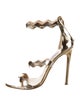 Prada Patent Leather Scalloped Accent Sandals