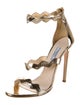 Prada Patent Leather Scalloped Accent Sandals