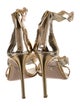 Prada Patent Leather Scalloped Accent Sandals